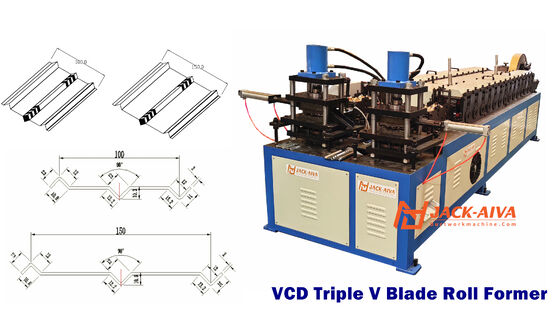 Macchina per la formatura a rulli di serrande tagliafuoco | Linea di produzione per lame Triple V e Airfoil